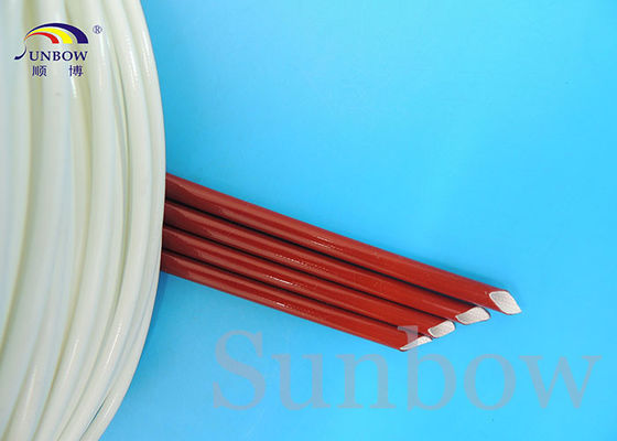 China UL van het de glasvezel sleeving silicone van het baksteen Rode Silicone met een laag bedekte de glasvezelkokers rubber leverancier