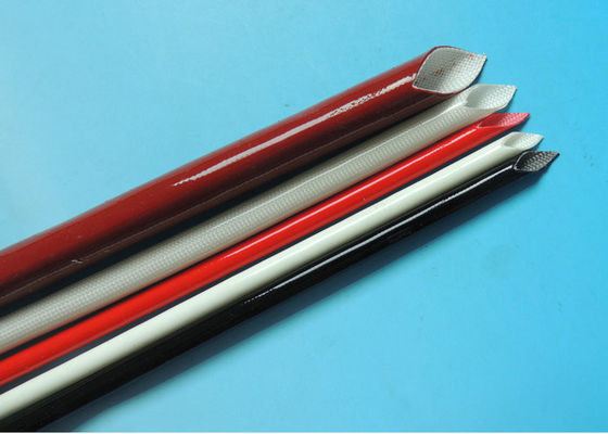 China Glasvezel Sleeving 200℃ 0.5mm - 30mm Op hoge temperatuur van het silicium de Hars Met een laag bedekte Silicone leverancier