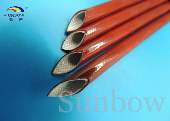 China Rode het silicone rubberglasvezel die van de hoogspanningsul Baksteen 25m/broodje sleeving leverancier
