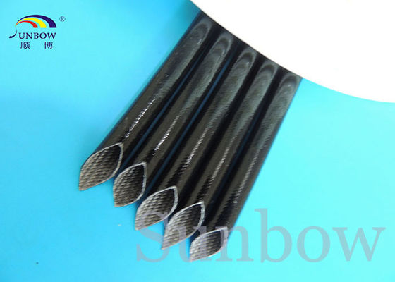 China De zwarte Siliconeglasvezel Sleeving/de rubberglasvezel vlechtte koker voor de isolatie van de draaduitrusting leverancier
