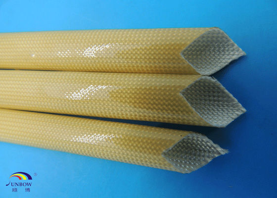 China Flexibele die Vlechtglasvezel Sleeving met Pu voor het Verwarmen Materiaal met een laag wordt bedekt leverancier